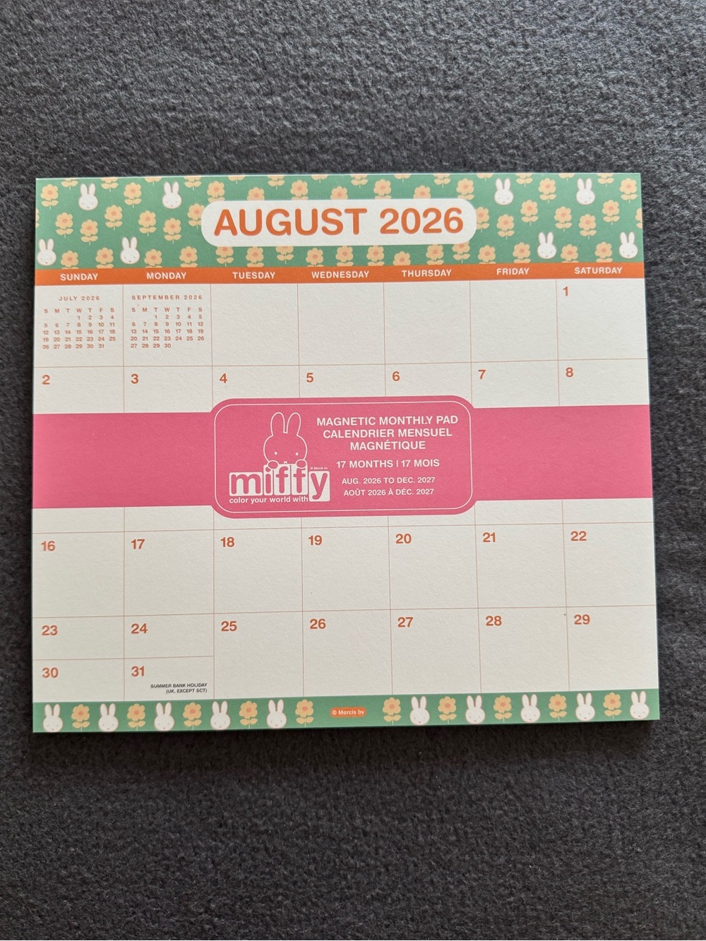 Miffy Magnetic Monthly Planner